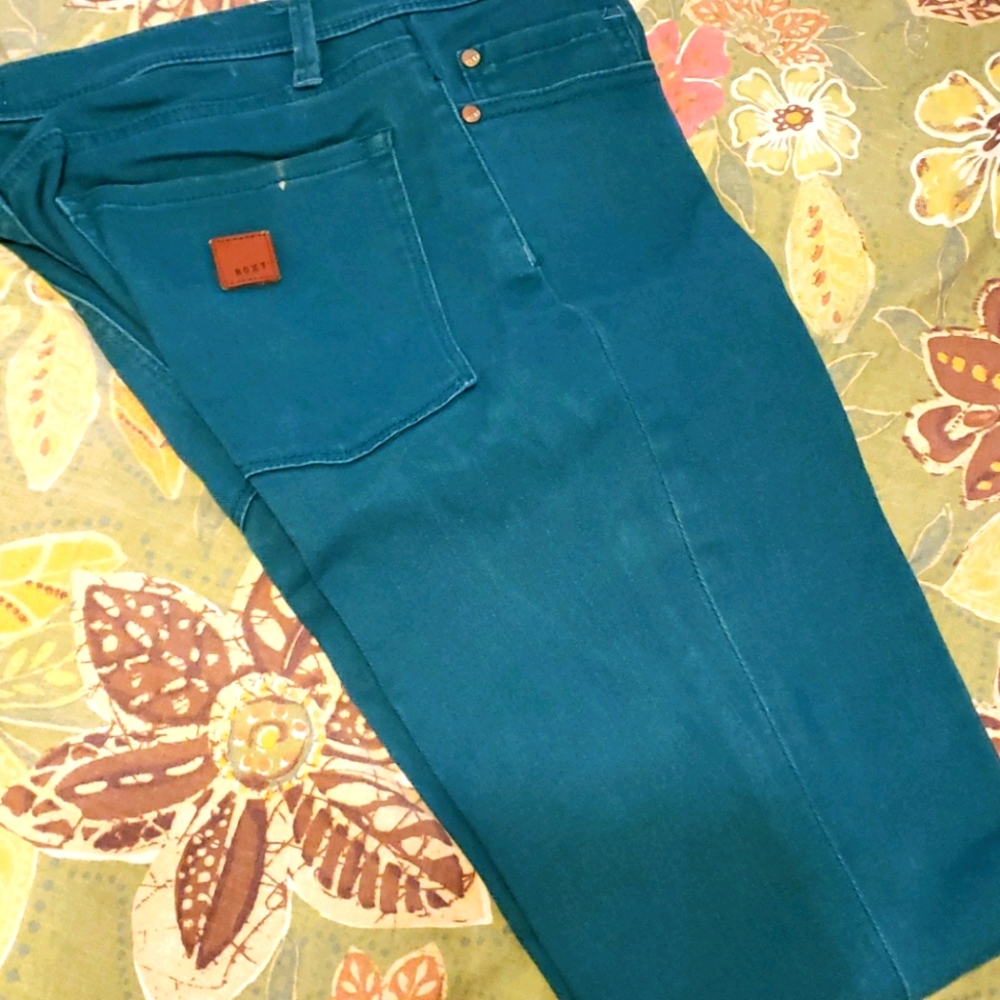 Roxy skinny jeans sz 9/29 emerald color